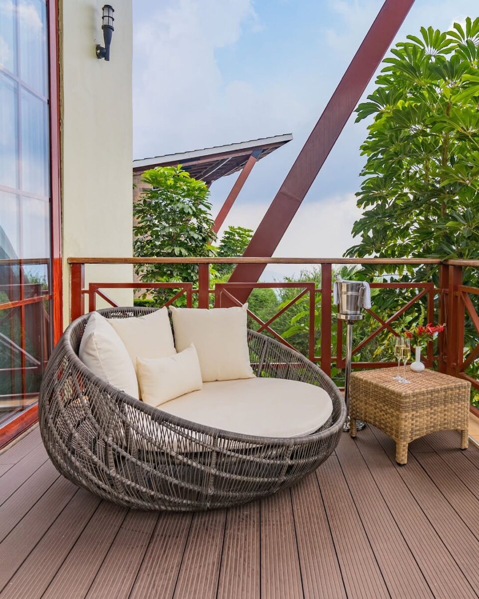 Balcony at Gorilla Heights lodge